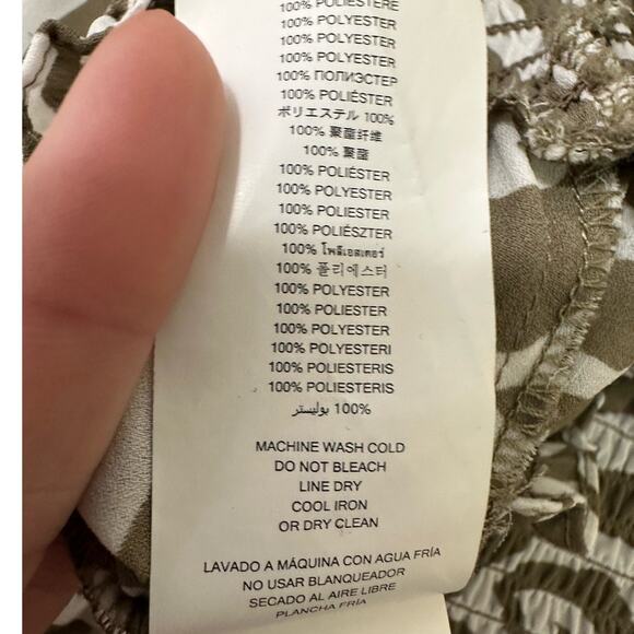 Michael Kors white green zebra print short sleeves blouse size XL - Picture 4 of 11